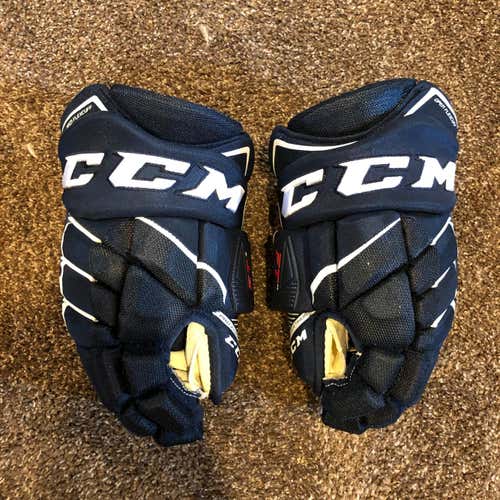 Navy Blue Used Senior CCM Jetspeed FT1 Gloves 14"