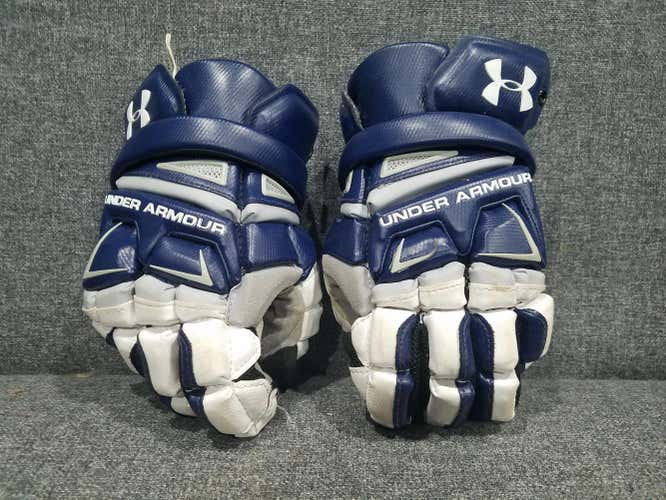 Blue Used Goalie Under Armour Engage Lacrosse Gloves 13"