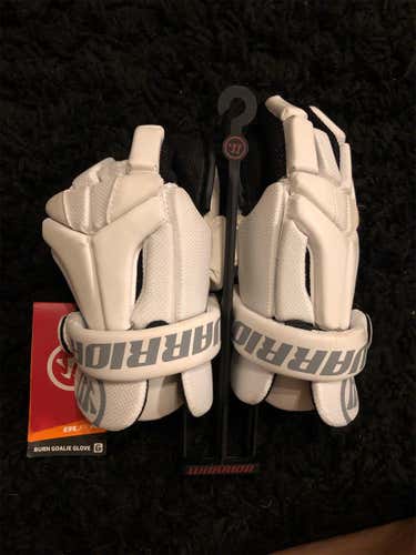 White New Warrior Burn 8" Goalie Gloves
