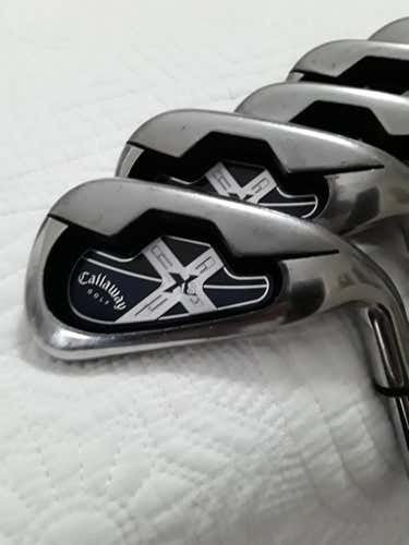 Used Men's Callaway Right Handed X-18 Iron Set Uniflex Steel Shaft (No #7 club)