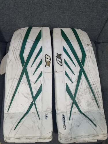 (MAKE AN OFFER) White Used Junior 27" +1  Brian's Subzero 7.0 Goalie Leg Pads