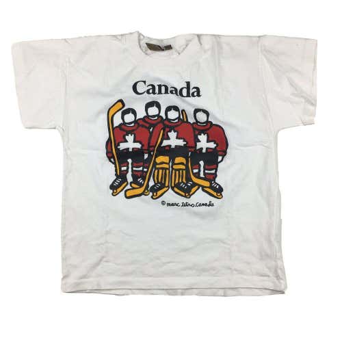 VTG Marc Tetro Canada Hockey Team Pop Art Tourist White T-Shirt