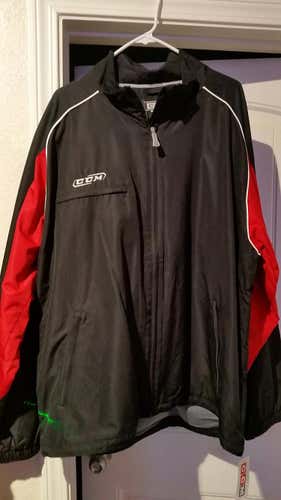 CCM/RBK Wind suit jkt/pant Black w Red, New Adult Men's XL