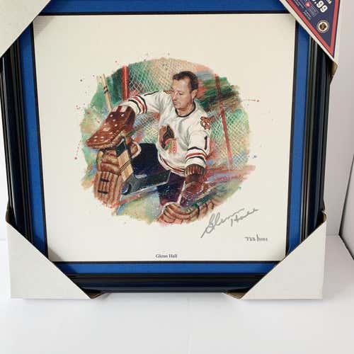 BRAND NEW: Glenn Hall Autographed Painting w/ COA -Chicago Blackhawks