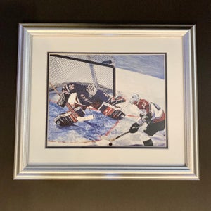 NEW YORK RANGERS & COLORADO AVALANCHE VINTAGE NHL HOCKEY FRAMED ARTWORK