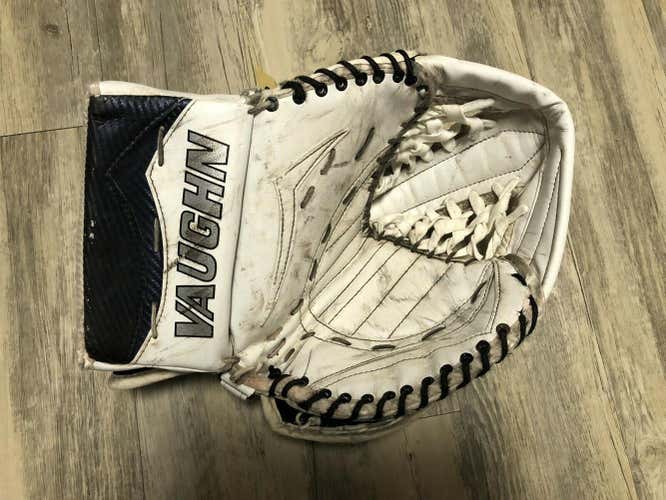 Vaughn V6 Pro Senior Ice Hockey Goalie Catch Glove White Blue