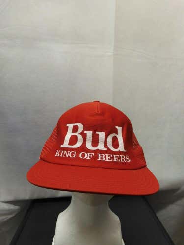 Vintage Budweiser Mesh Trucker Snapback Hat Red