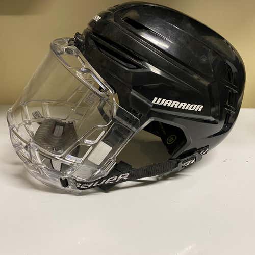 Black Used Medium Warrior Alpha One Pro Helmet + Bauer Bubble Shield