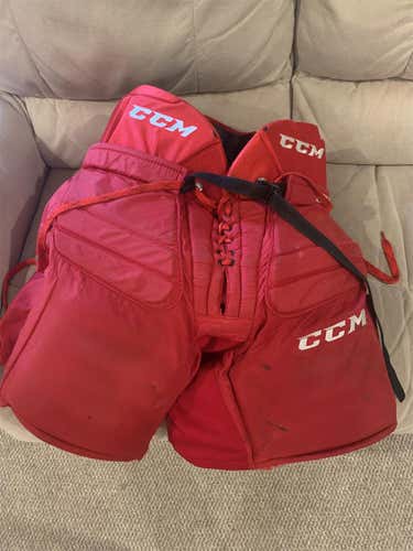 Red Senior Medium CCM Hockey Goalie Pants