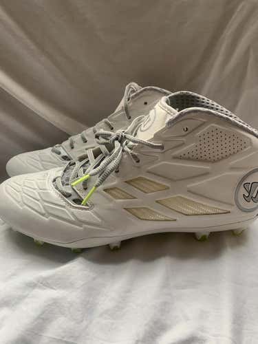White New Adult Men's Size 12 Molded Cleats Warrior High Top