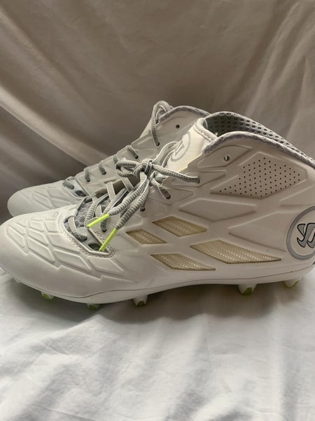 White New Adult Men's Size 12 Molded Cleats Warrior High Top
