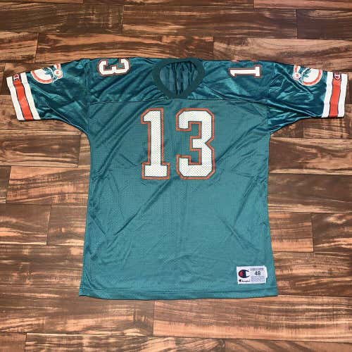 Vintage Champion Dan Marino Jersey Size 48 XL Miami Dolphins NFL Football EUC