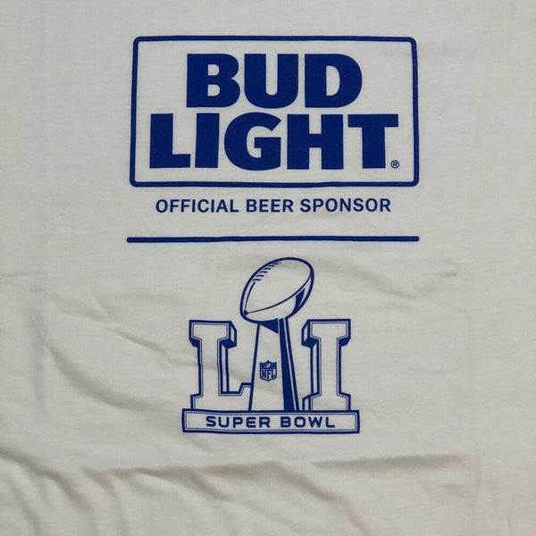 Bud Light Super Bowl LI T Shirt Adult XL White Beer NFL Football Patriots