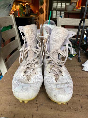 White Men's Molded Cleats High Top