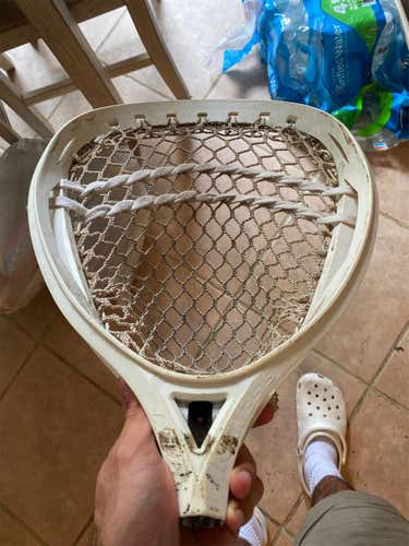 White Used Goalie Strung Nemesis Lyte Head