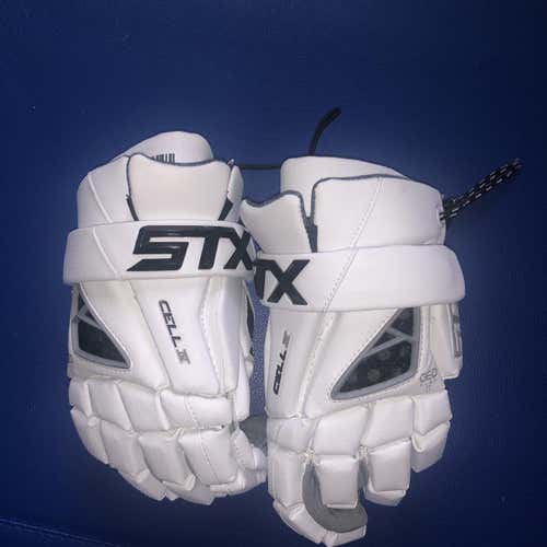 White New Player STX Cell IV 10” SMALL Lacrosse Gloves LAX NWT