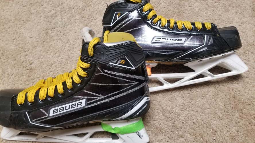 Used Senior Bauer Supreme 1S Hockey Goalie Skates Regular Width Pro Stock Size 9.5