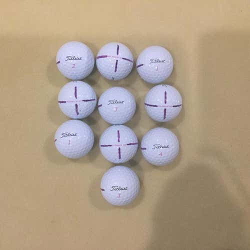 10 White/PinkUsed Titleist Pro V1 Balls
