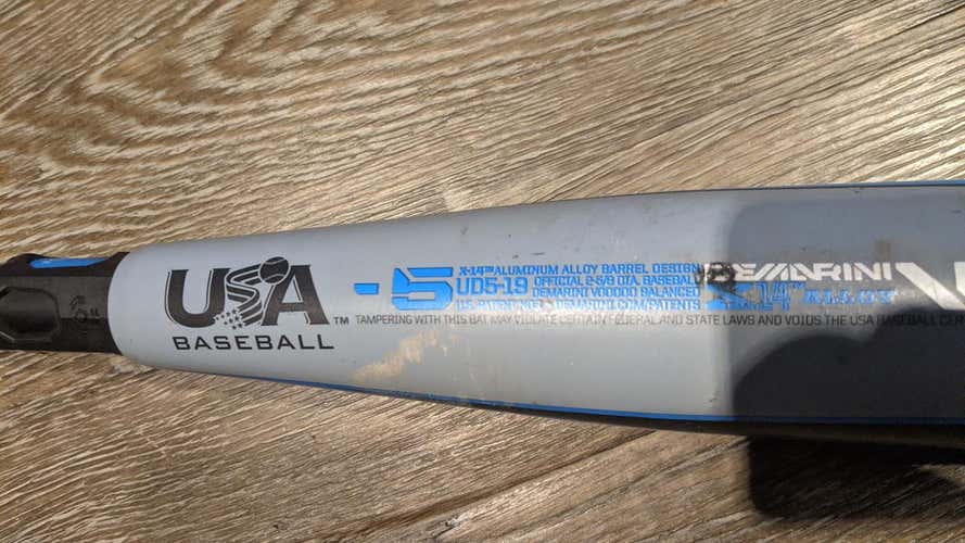 Used Kid Pitch (9YO-13YO) 2019 DeMarini Hybrid Voodoo Balanced Bat (-5) 27 oz 32"