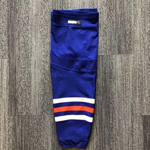 Used Edmonton Oiler's BLue Senior  XL Reebok Pro Stock Socks