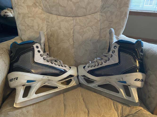 Used Senior Bauer Reactor 9000 Hockey Goalie Skates Size 7