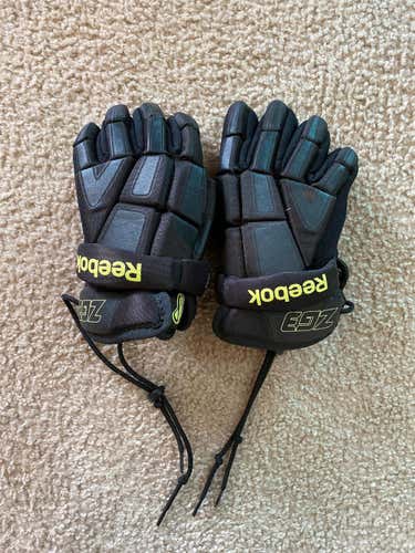 Black Used Player's Reebok ZG3 10" Lacrosse Gloves