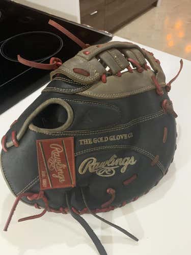 Black Rawlings Left Hand Throw 1B Heart of the Hide Baseball Glove 12.25" (almost new)