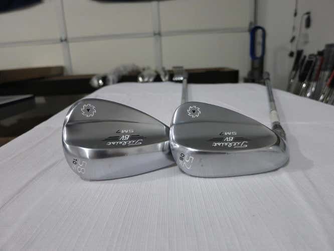 Titleist Vokey SM7 Tour Chrome Wedge Set - 52* - 58* - Steel - MINT - LH