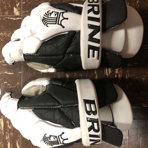 White Used Brine King Superlight III 11" Lacrosse Gloves