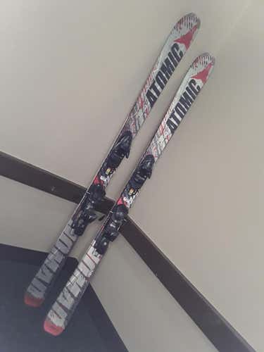 Used Unisex 2015 Atomic All Mountain WHITEOUT Skis With Bindings Size 157