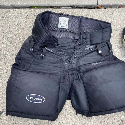 Black Intermediate Medium Vaughn Hockey Goalie Pants