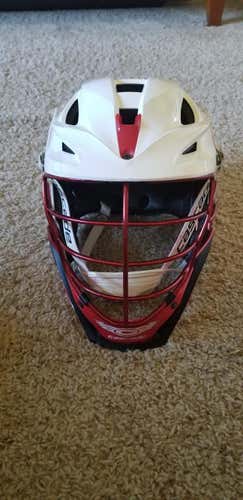 White w/ Red face Used Adult Cascade S Helmet