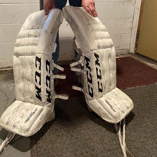 White Senior 33"+1 CCM Goalie Leg Pads