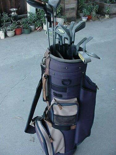 FULL SET MEN'S GOLF CLUBS 3 WOODS 10 MATCH IRONS CART BAG PUTTER NEW WOODS