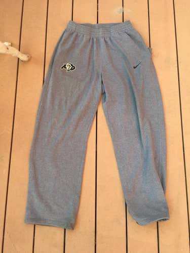 Men's Large Nike CU Buffs University Colorado Buffaloes Gray Travel Warmup Sweats Sweatpants