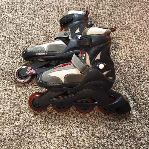 Youth DART 5aber Inline Skates Roller Blades Size 1 - 4 Boys Black and Tan #Dart Adjustable