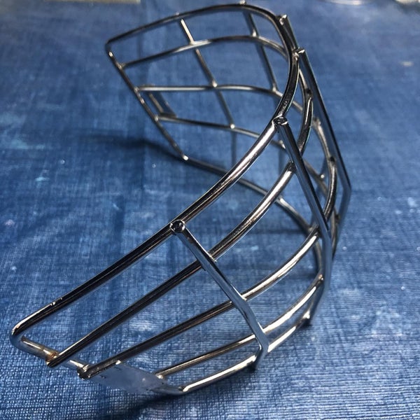 New Bauer NME straight bar goalie cage Chrome