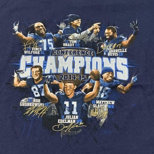New England Patriots 2014 T Shirt Adult XL Blue Champions NFL Football Brady