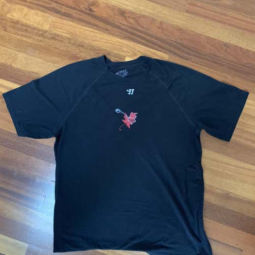 Vintage Team Canada Black Men's Large Warrior Maple Leaf Shirt