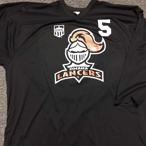 Omaha Lancers USHL Black Men's XXL CCM Pro Stock Jersey