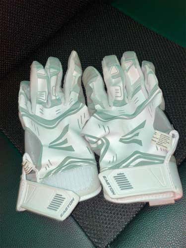 White Used Large Easton Batting Gloves