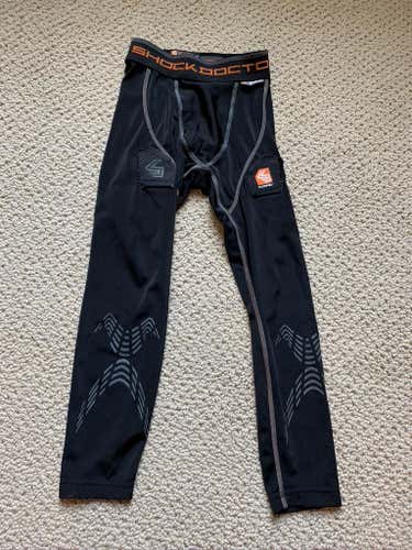 Boys Small - Shock Doctor Core Hockey Pants - Steam Sanitized - Used/Like New - Black