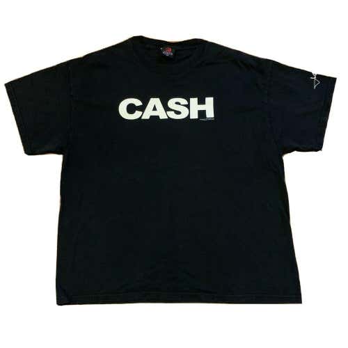 Johnny Cash T-Shirt 2004 CASH Band Tee Country Music Black Spellout Zion Size XL
