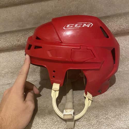 NHL issued Red Used Medium CCM V08 Pro Stock Helmet