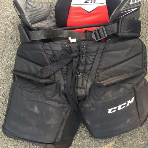 Black Junior Medium CCM E2.5 Pro Stock Hockey Goalie Pants