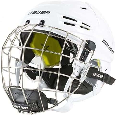 White New Large Bauer IMS 9.0 Helmet Combo