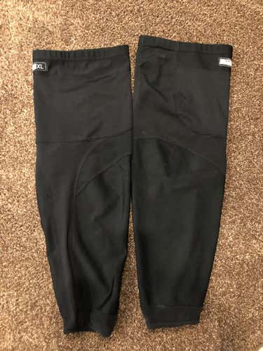 Black Used Senior XL Reebok Socks Pro Stock