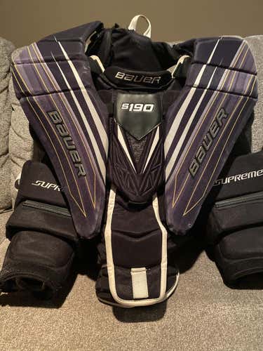 Used Senior Medium Bauer Supreme S190  Chest and Arm Protector Goalie Chest Protector