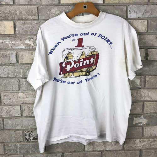 Vintage 70s 80s Point Bicentennial Mens Large White Single Stitch T Shirt Worn