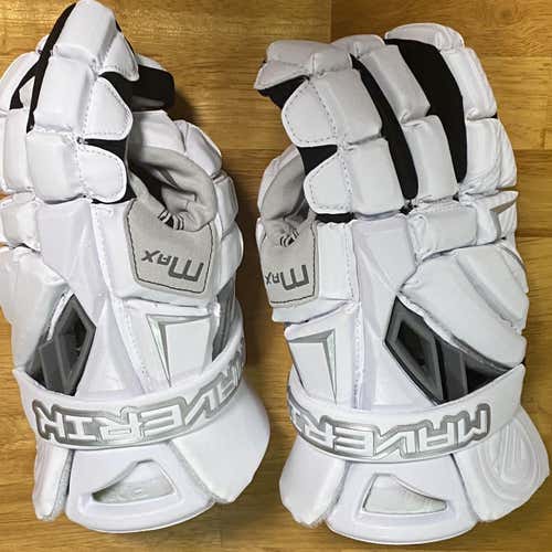 White New Player's Maverik Max 13" Lacrosse Gloves